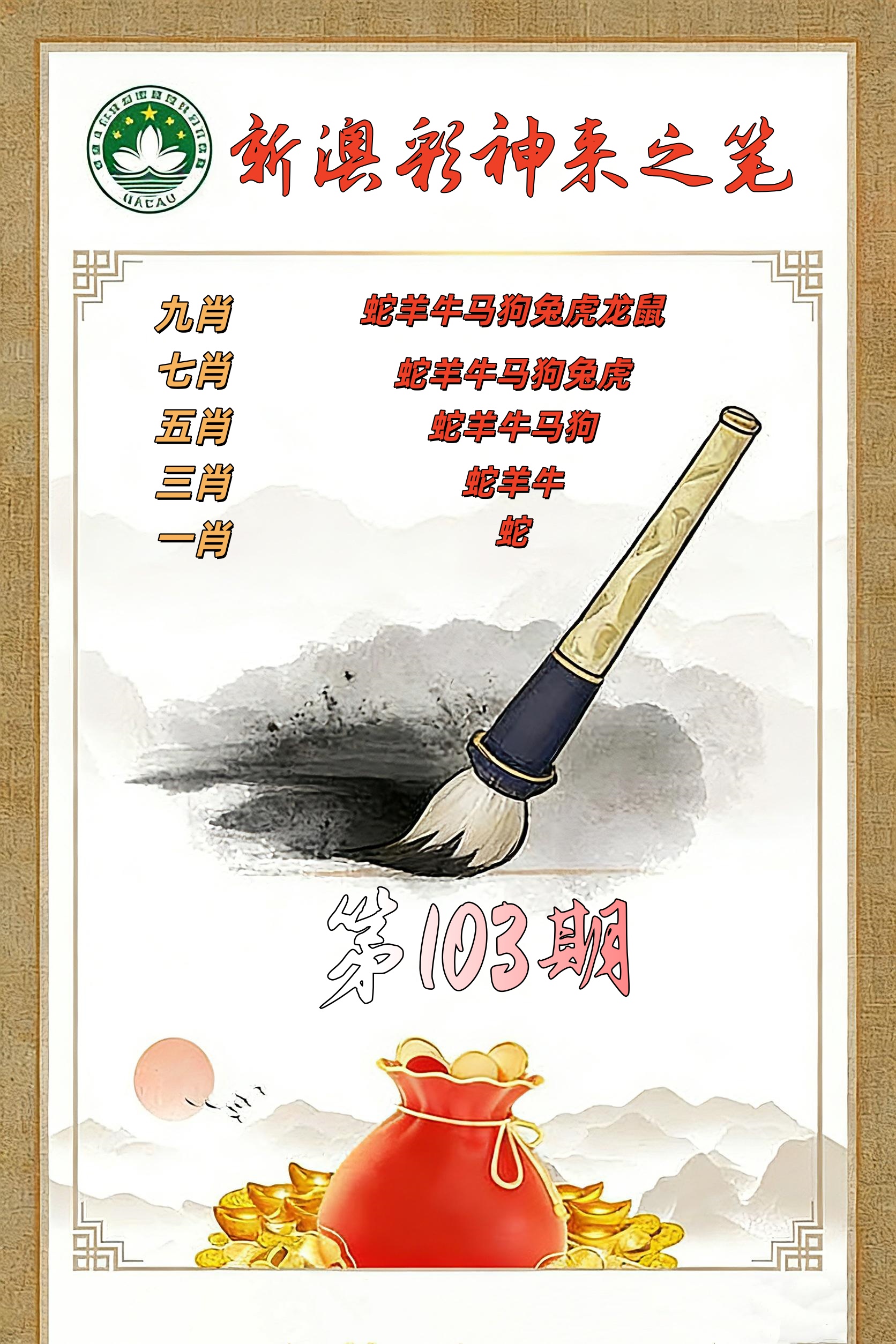 第103期公式九肖